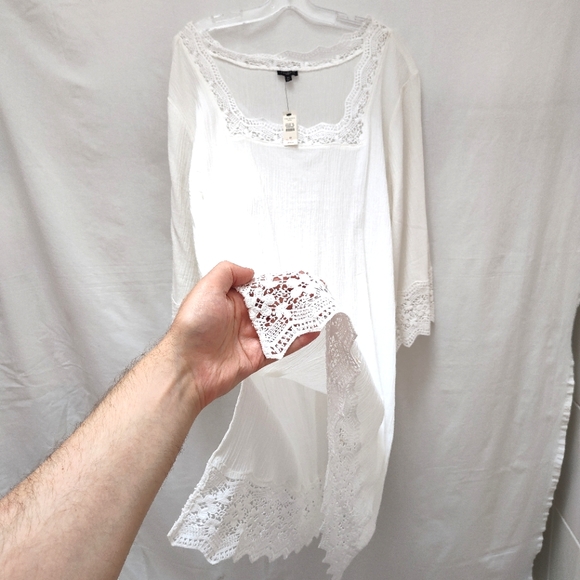 NWT Talbots white Shift Dress womens plus size 3X new crochet cotton - Picture 7 of 14
